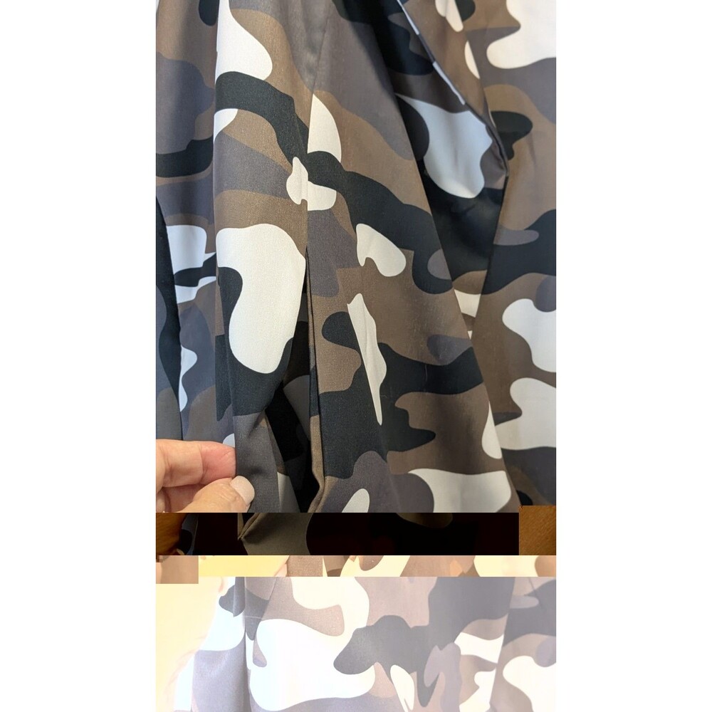 PlaNet by Lauren G NWOT Camouflage Cape Jacket Shawl Collar Button Front Pockets - Picture 13 of 14